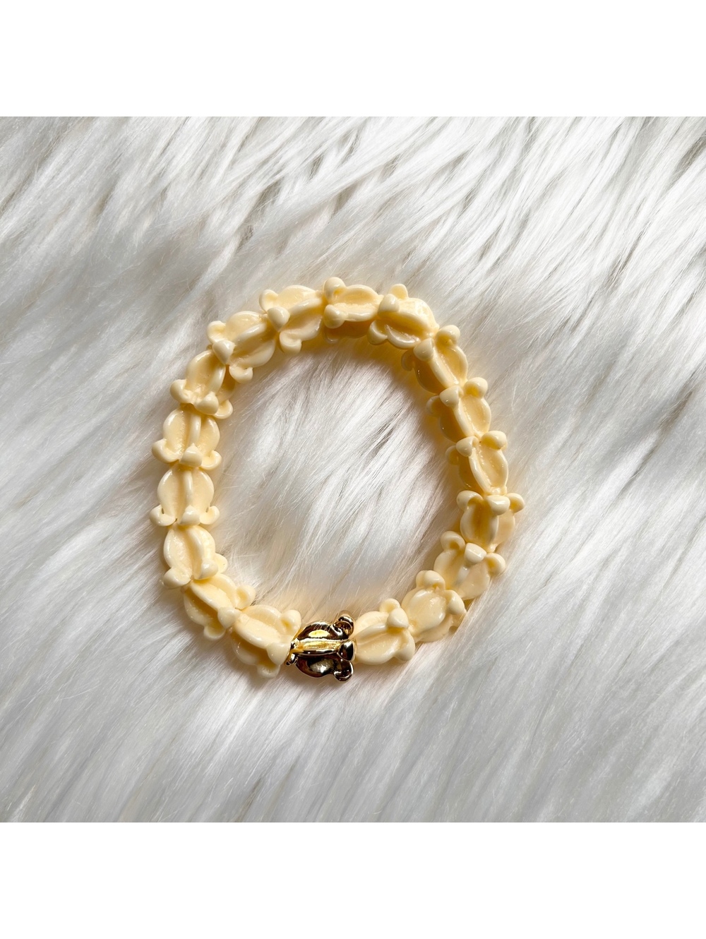 Gold Crown Flower Pua Kalaunu Hawaiian Flower Bracelet Earrings Set Hawaiian